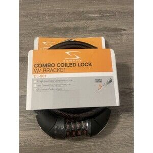 SERFAS CL-501 6FEET/12MM Combo coiled Lock with bracket NEW